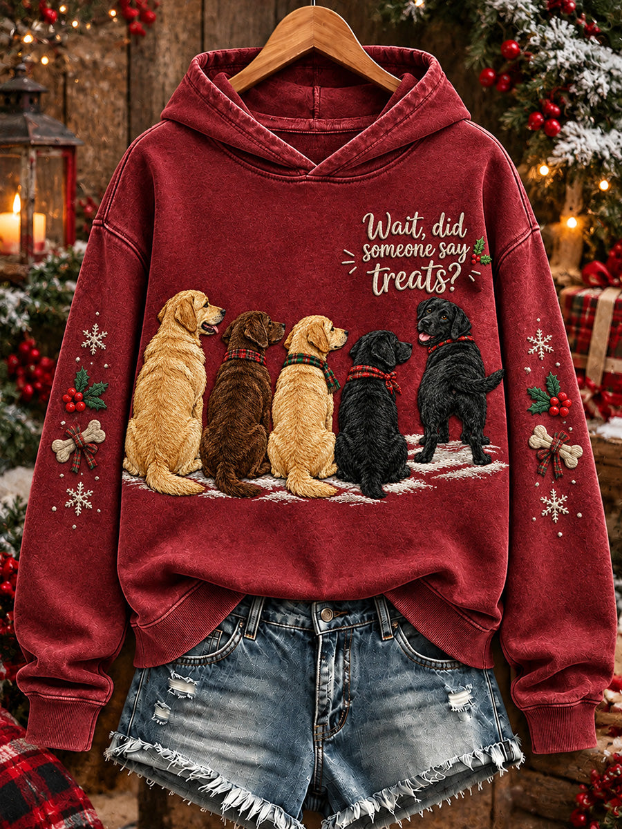 Dameswachtrij Heeft er iemand snoepjes gezegd Kerst Labradors Print Hoodie