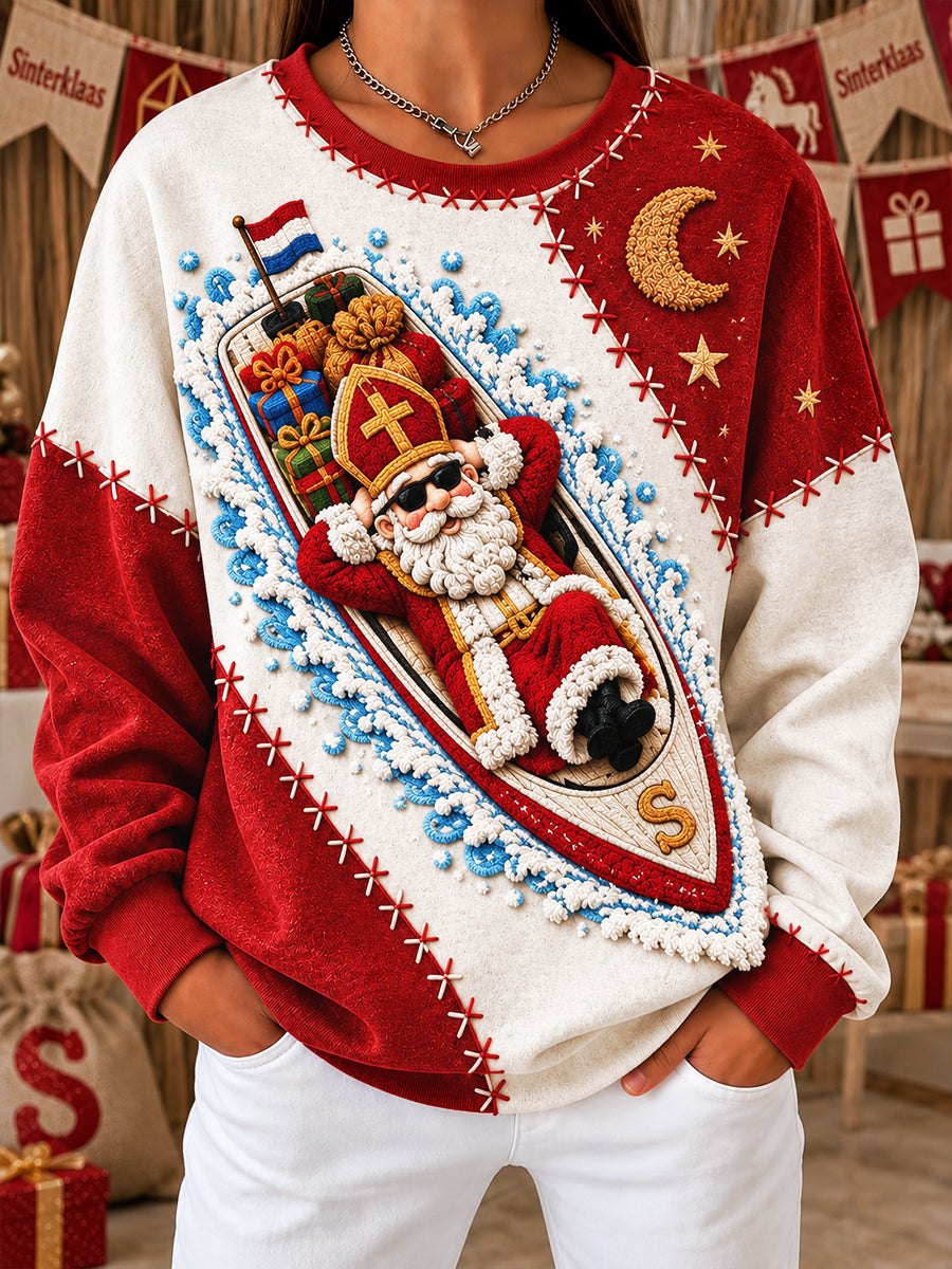 Nederlandse sweatshirt met patchwork-print voor dames
