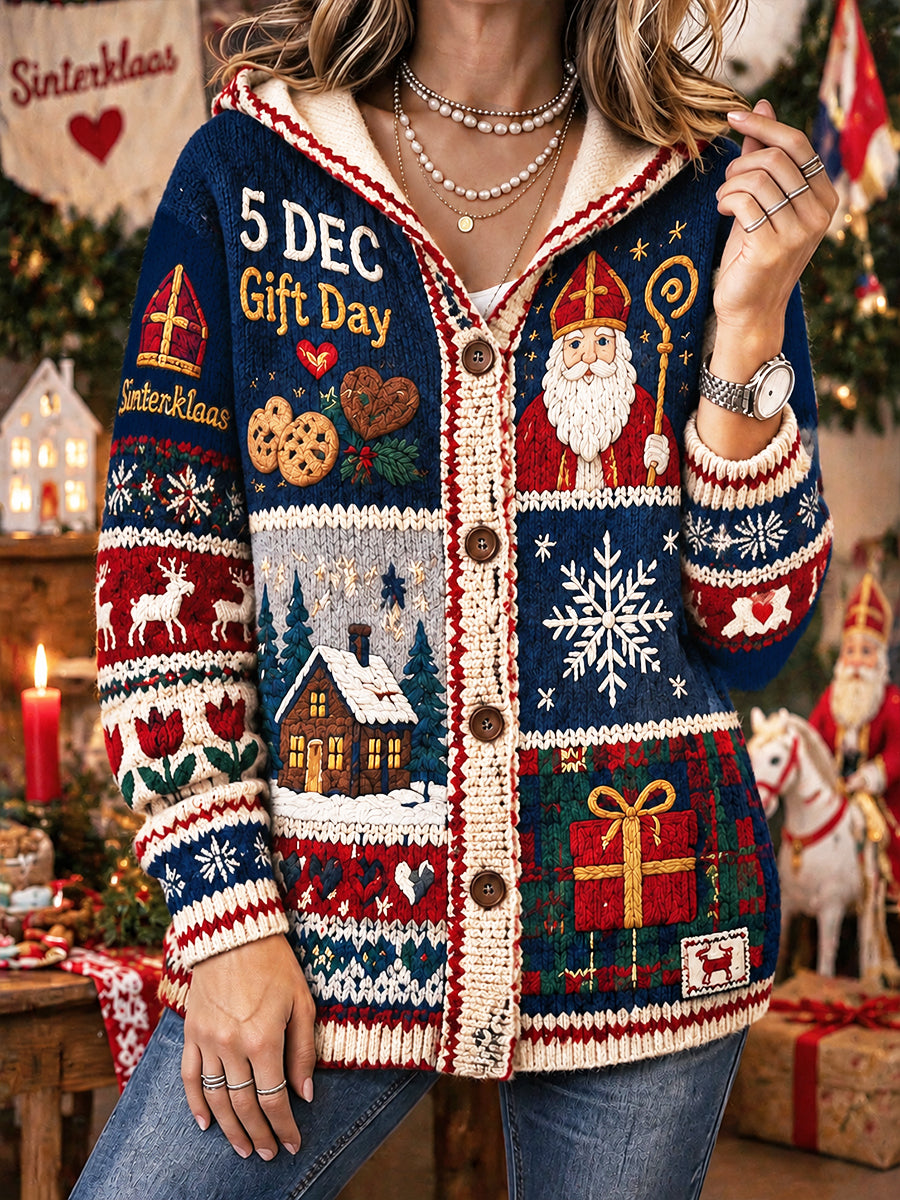 Holland St. Nicholas Day print casual vest met capuchon