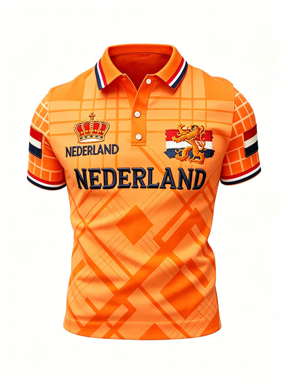 Herenpolo met koningsdagprint