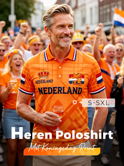 Herenpolo met koningsdagprint