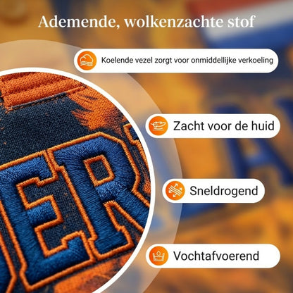 Herenpolo met korte mouwen en print met Koningsdag-thema
