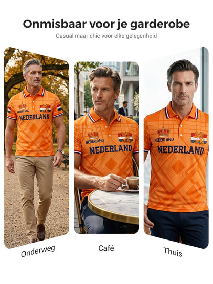Herenpolo met koningsdagprint