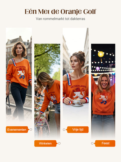 Dames Konings Dag Nederlandse Republiek Leeuw Nederland Vlag Sweatshirt