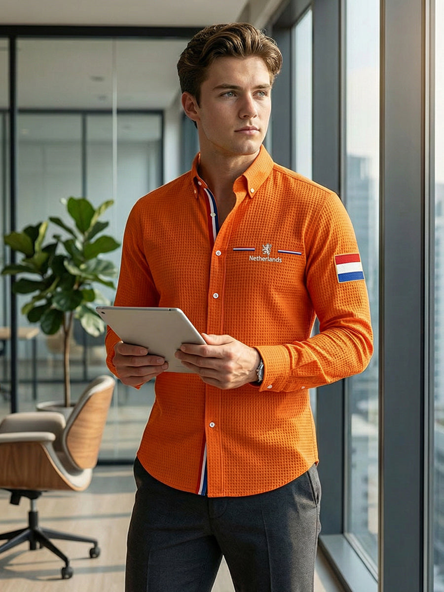 Heren Koningsdag Wafelshirt