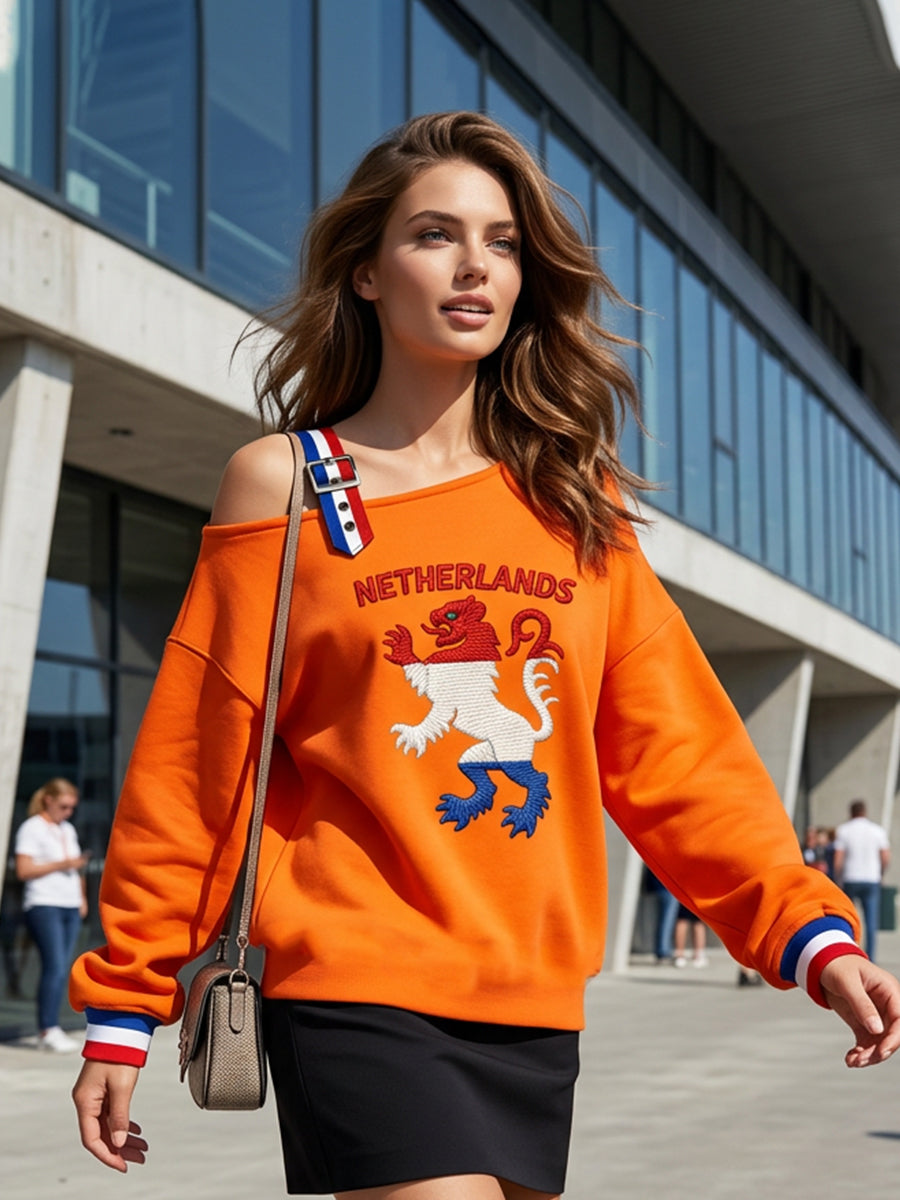 Dames Konings Dag Nederlandse Republiek Leeuw Nederland Vlag Sweatshirt