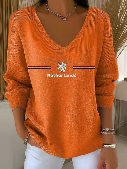 Dames KoningsdagV-hals ribtop