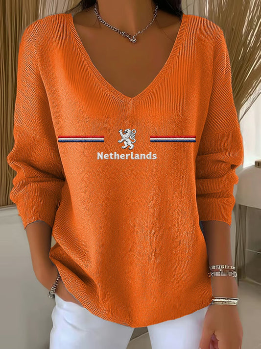 Dames KoningsdagV-hals ribtop