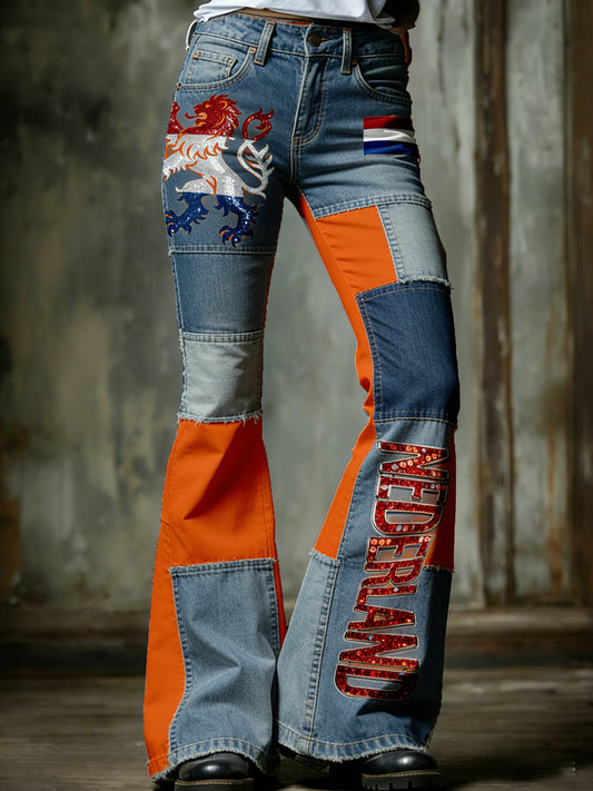 Damesbroeken met Koningsdagprint