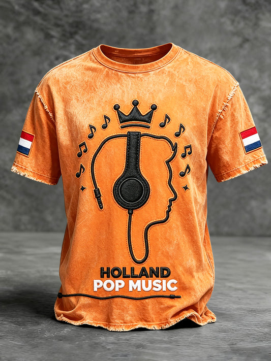Heren Nederlands Muziekfestival Popprint Casual Mode T-shirt met lange mouwen