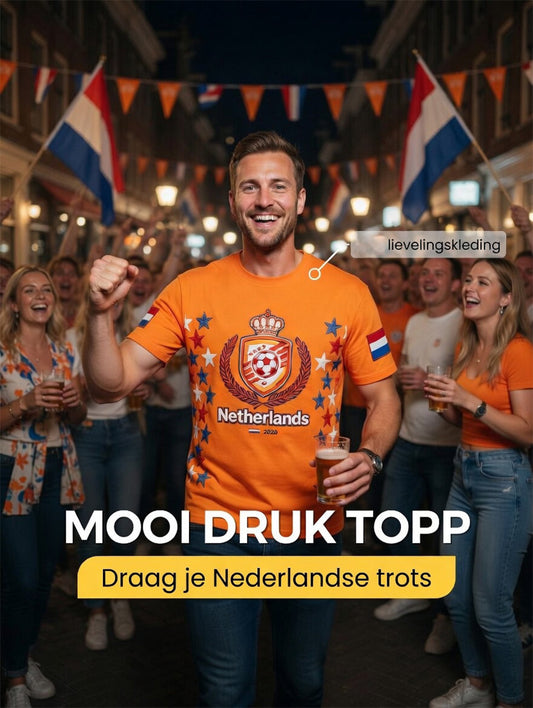 Heren Nederland 2026 Voetbalster Print Casual T-shirt