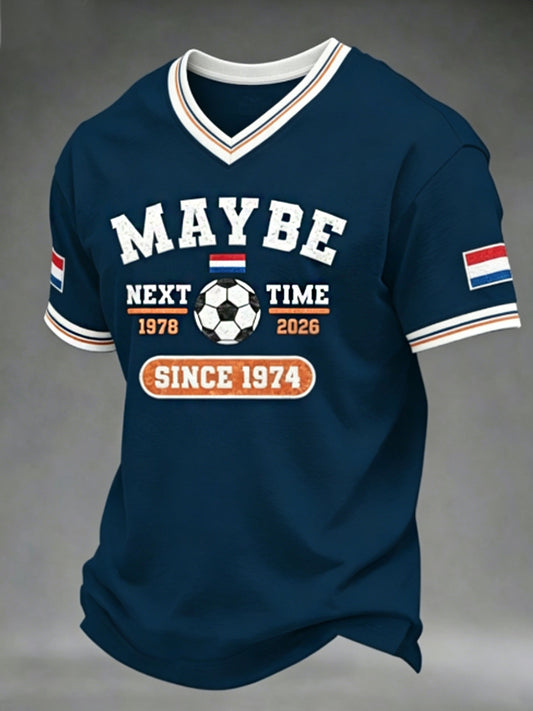 Heren T-shirt met V-hals
