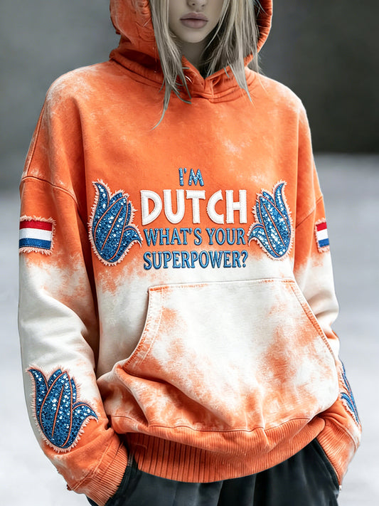 Damesgradiënt Nederlandse pailletten 3D-geprinte casual modieuze hoodie