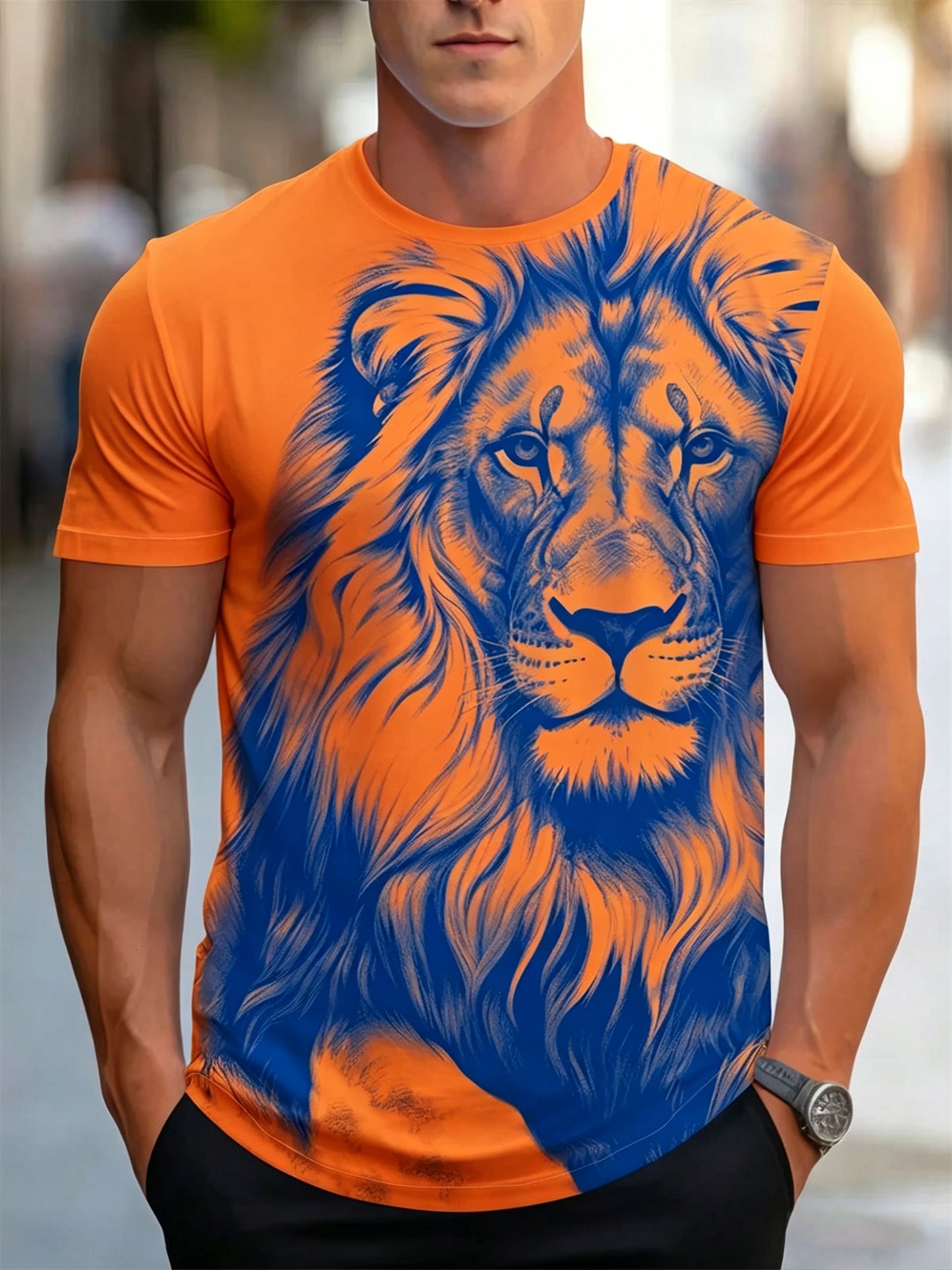 Heren T-shirt met kunstprint ter herinnering aan Koningsdag
