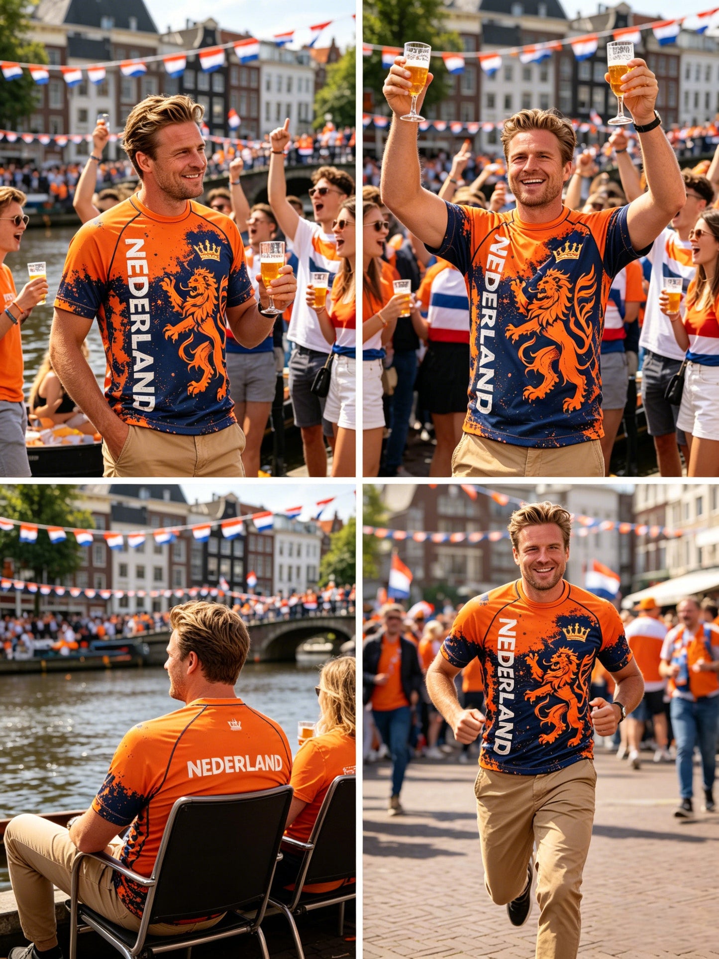Heren T-shirt met kunstprint ter herinnering aan Koningsdag