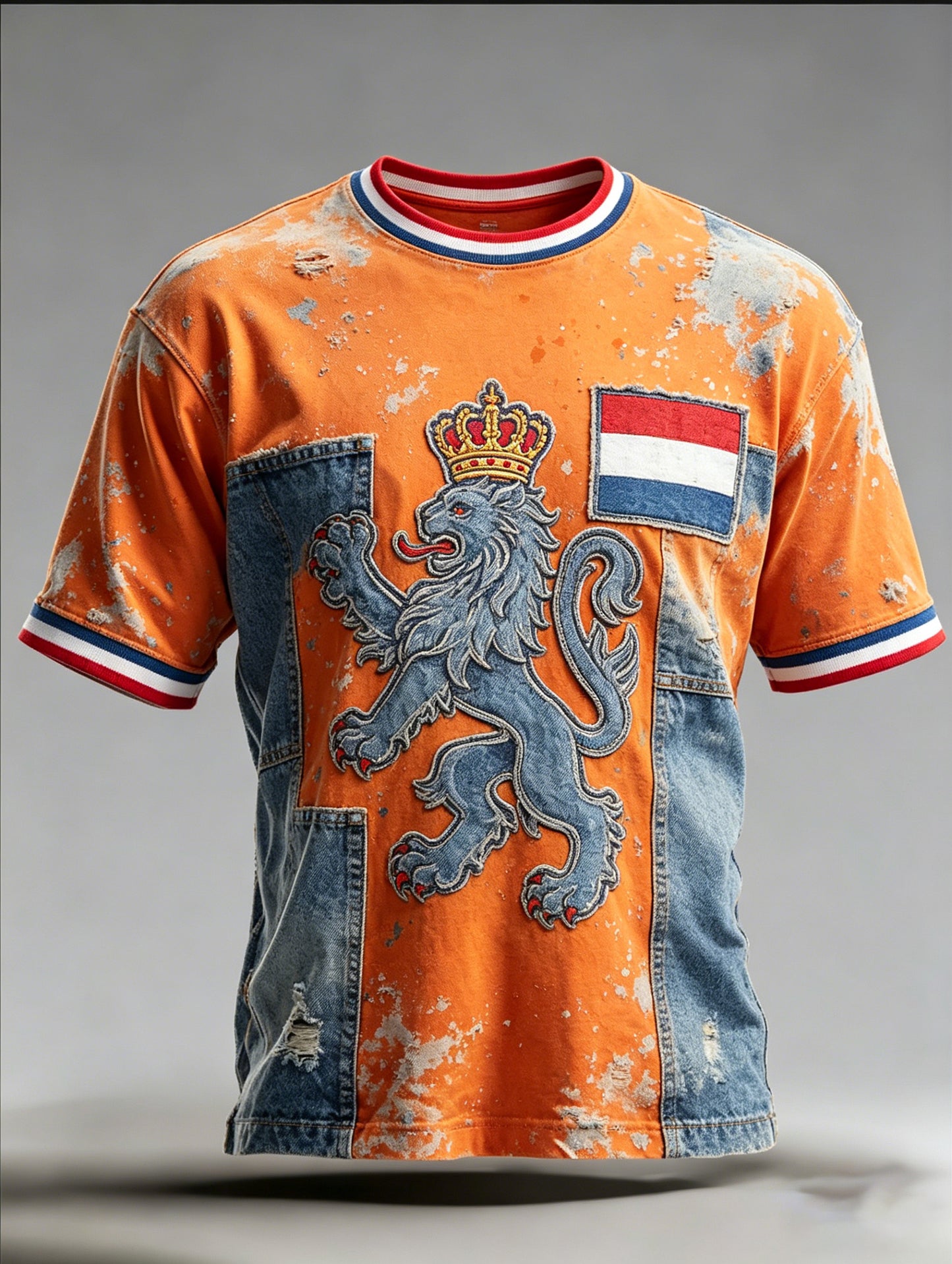 Heren T-shirt met kunstprint ter herinnering aan Koningsdag