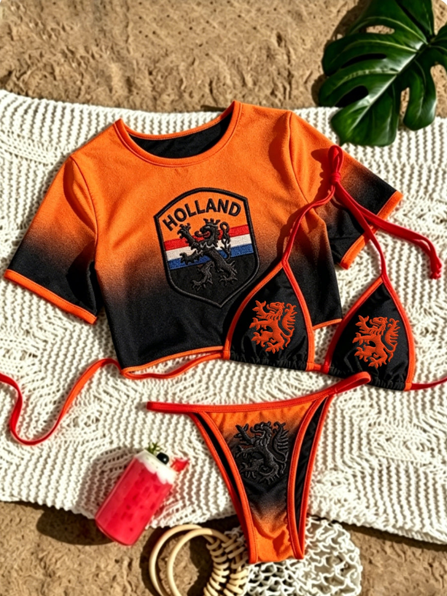 Dames 3-delige vakantie bikini-zwempakset