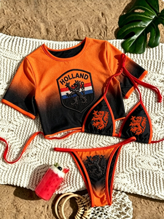 Dames 3-delige vakantie bikini-zwempakset