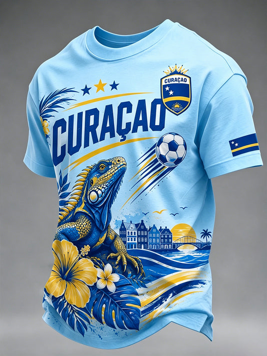 Hereneiland vakantie gedrukt casual T-shirt met korte mouwen