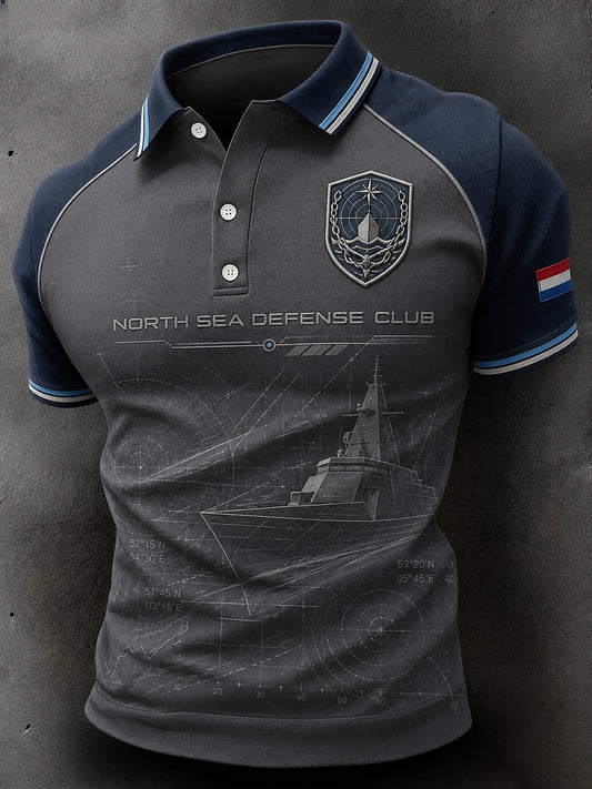Poloshirt met marinethemd en korte mouwen voor heren