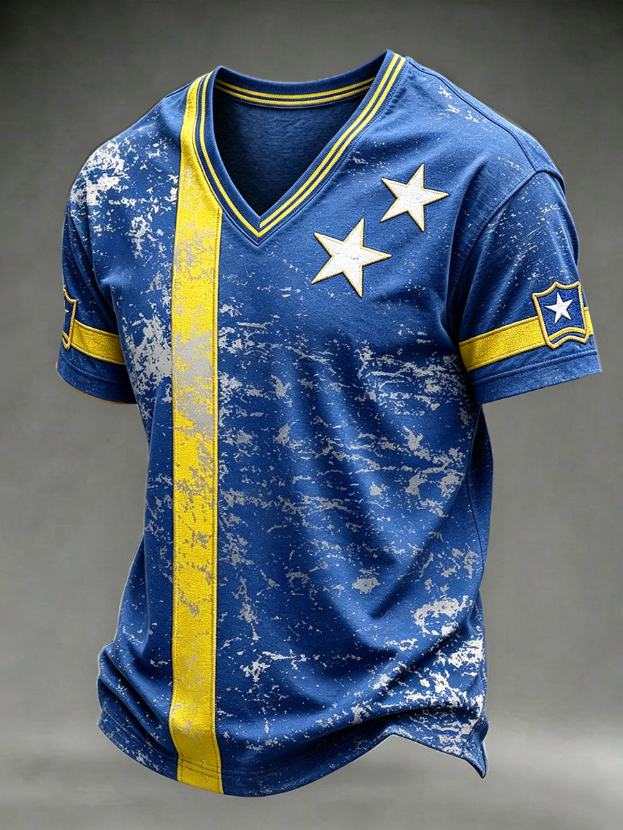 Casual t-shirt voor heren met Curaçaos voetbalgraffiti en 3D-print