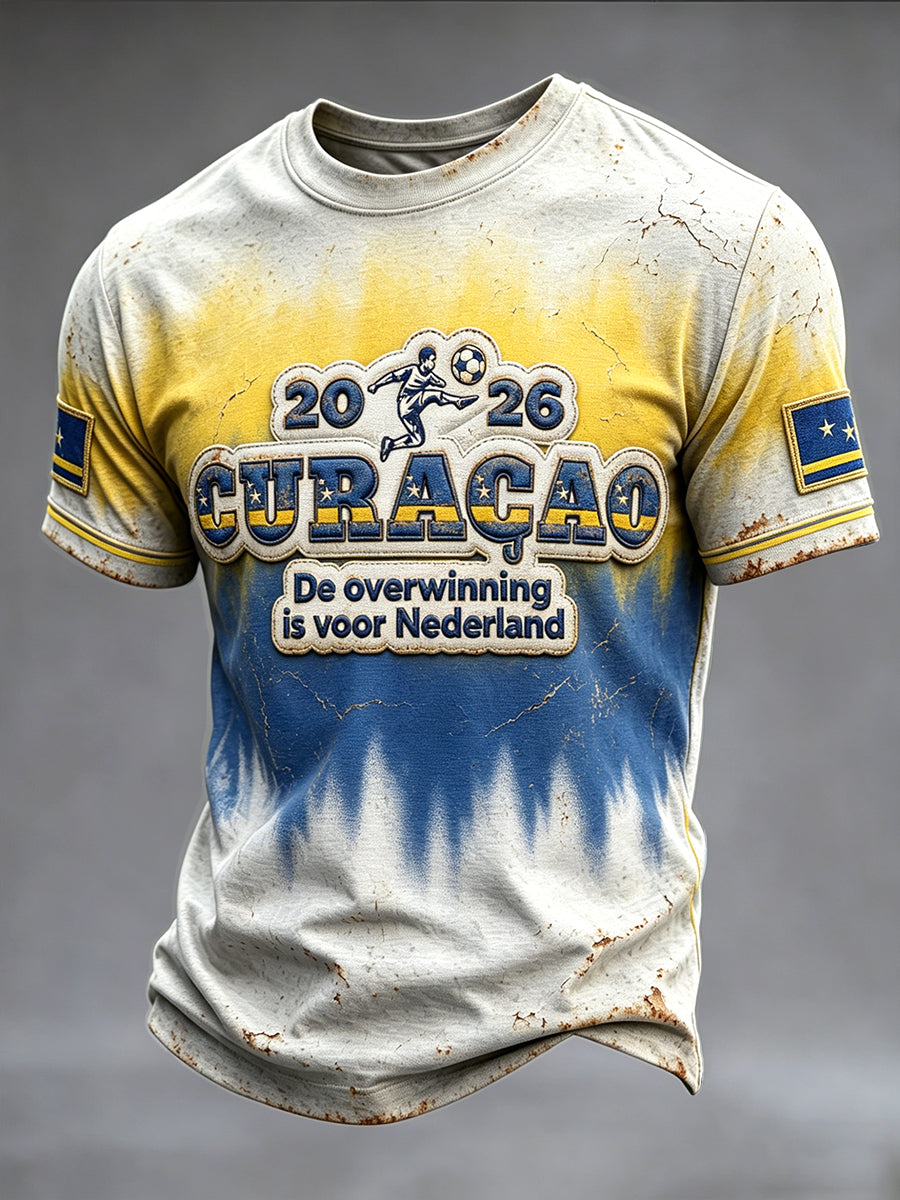 Curaçao Football Graffiti 3D Print Casual T-shirt