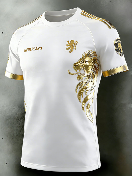 Lion Element Raglan T-shirt met korte mouwen voor heren