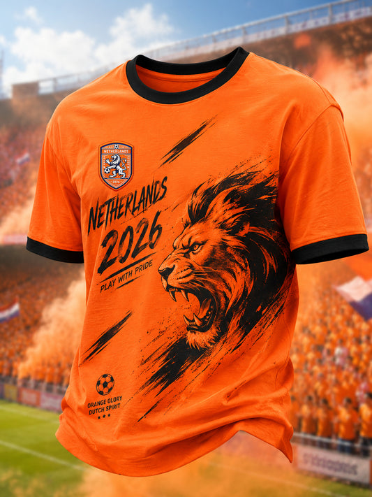 Herenkleding als cadeau voor voetbalfans: casual T-shirt met opdruk