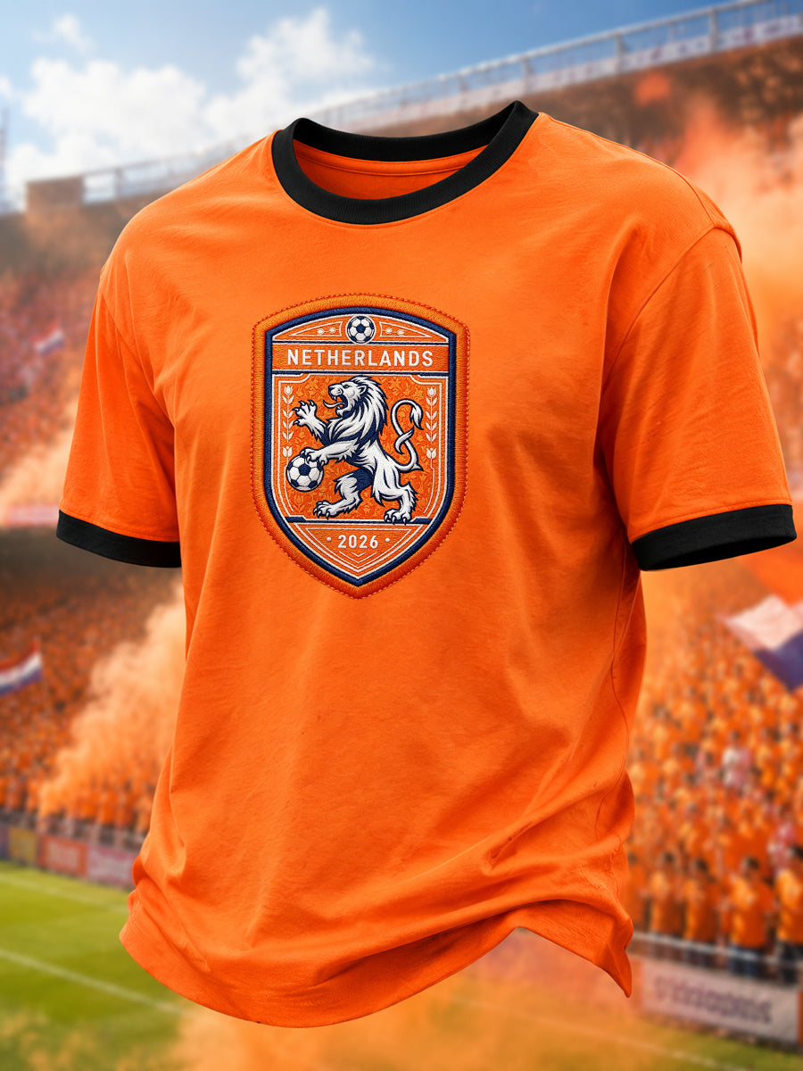 Herenkleding als cadeau voor voetbalfans: casual T-shirt met opdruk