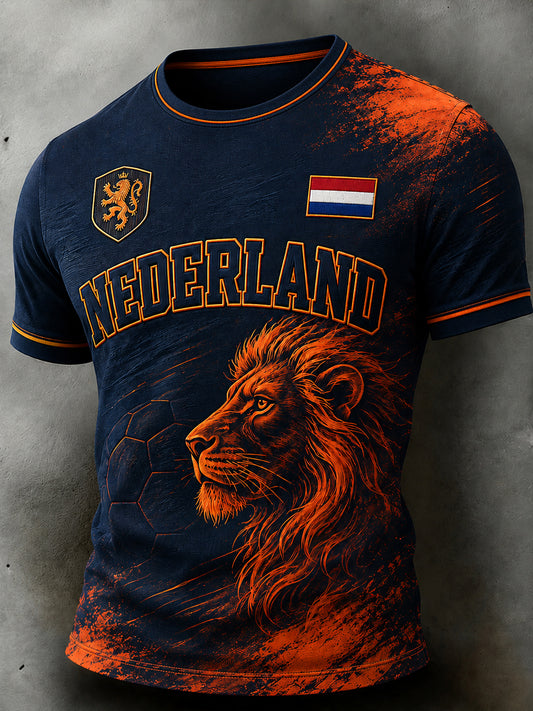 T-shirt met korte mouwen en voetbalprint voor heren