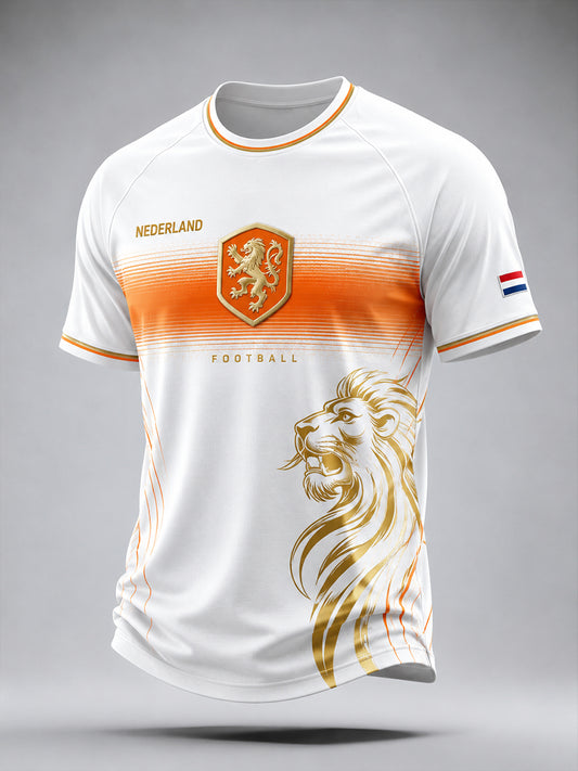 Lion Football Pattern Gedrukte Raglan mouw T-shirt met korte mouwen