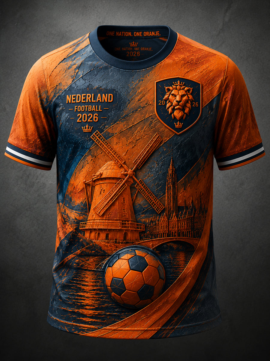 Retro Nederlands Voetbal Fan Casual T-shirt