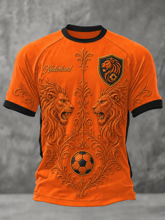 Herenkleding als cadeau voor voetbalfans, casual T-shirt met opdruk