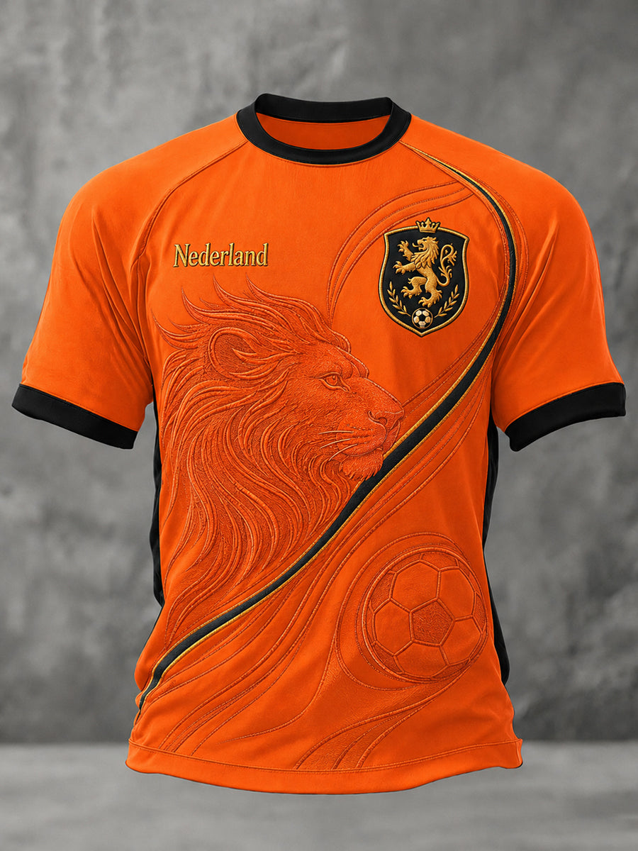 Herenkleding als cadeau voor voetbalfans, casual T-shirt met opdruk