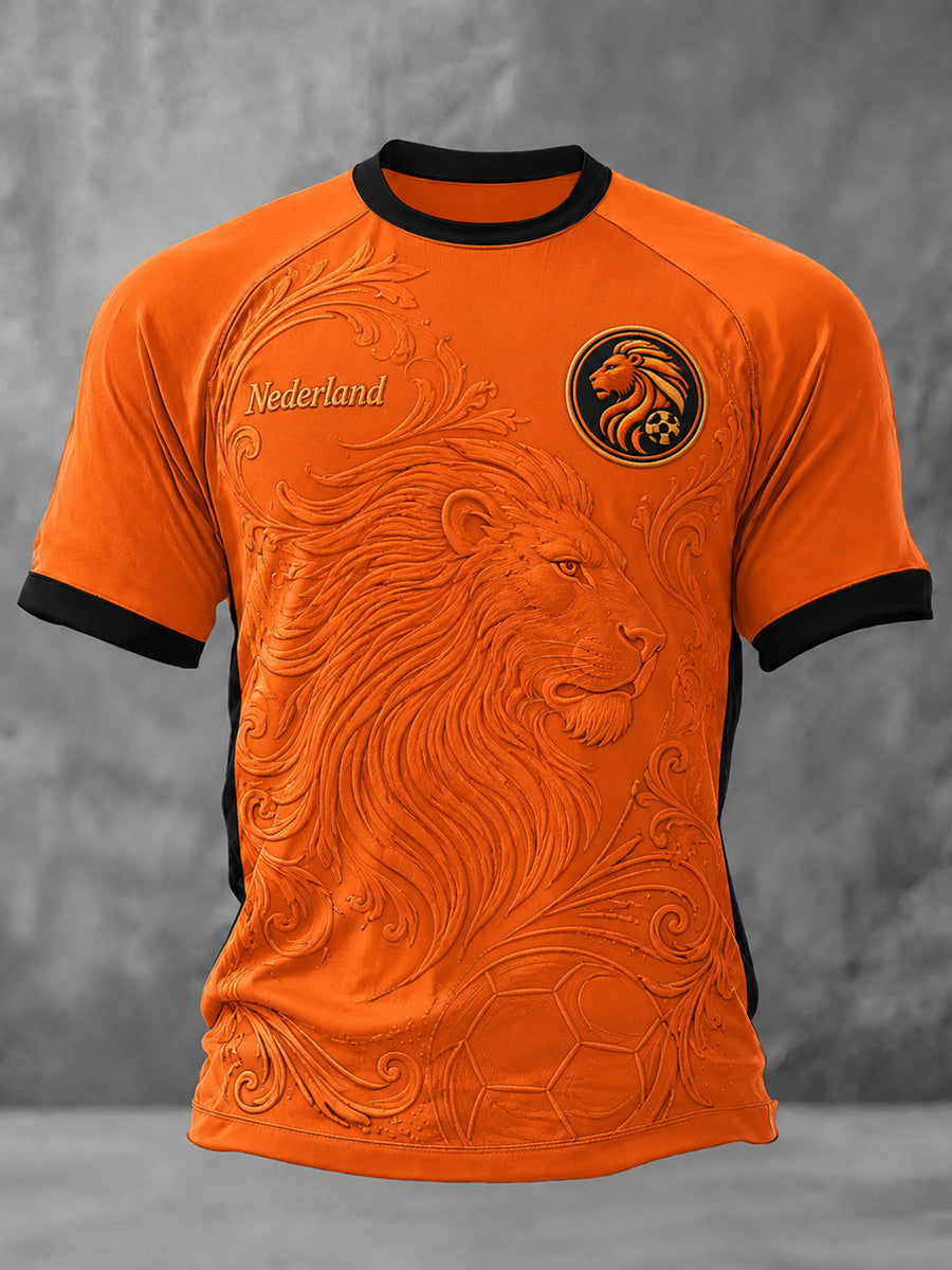 Herenkleding als cadeau voor voetbalfans, casual T-shirt met opdruk