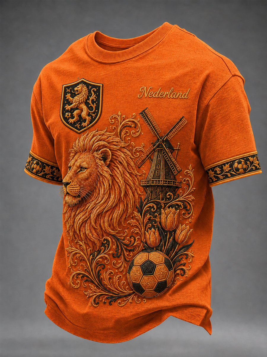 Herenkleding als cadeau voor voetbalfans, casual T-shirt met opdruk