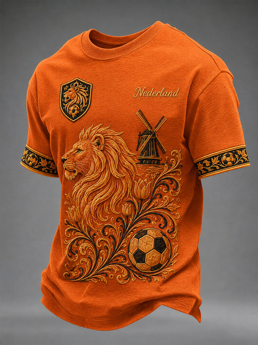 Herenkleding als cadeau voor voetbalfans, casual T-shirt met opdruk