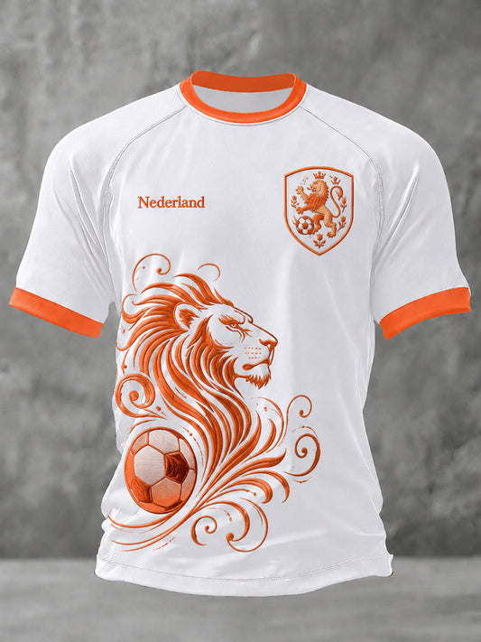 Herenkleding als cadeau voor voetbalfans, casual T-shirt met opdruk