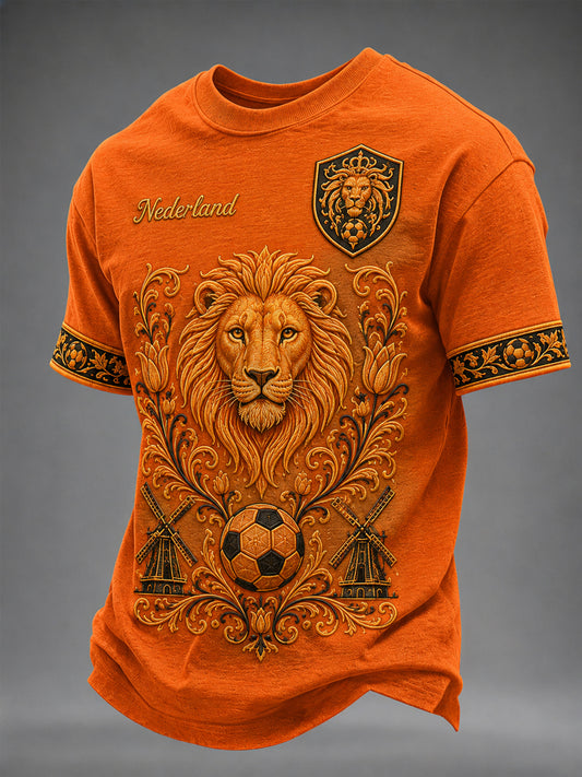 Herenkleding als cadeau voor voetbalfans, casual T-shirt met opdruk