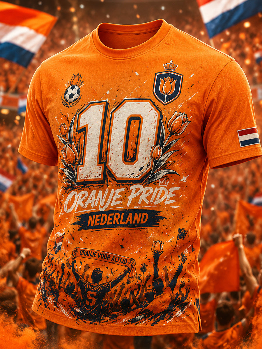 T-shirt met korte mouwen en voetbalprint voor heren