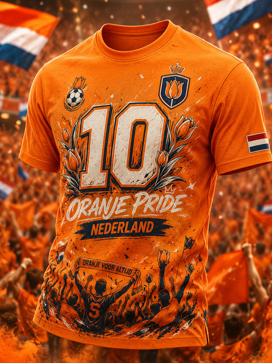 T-shirt met korte mouwen en voetbalprint voor heren
