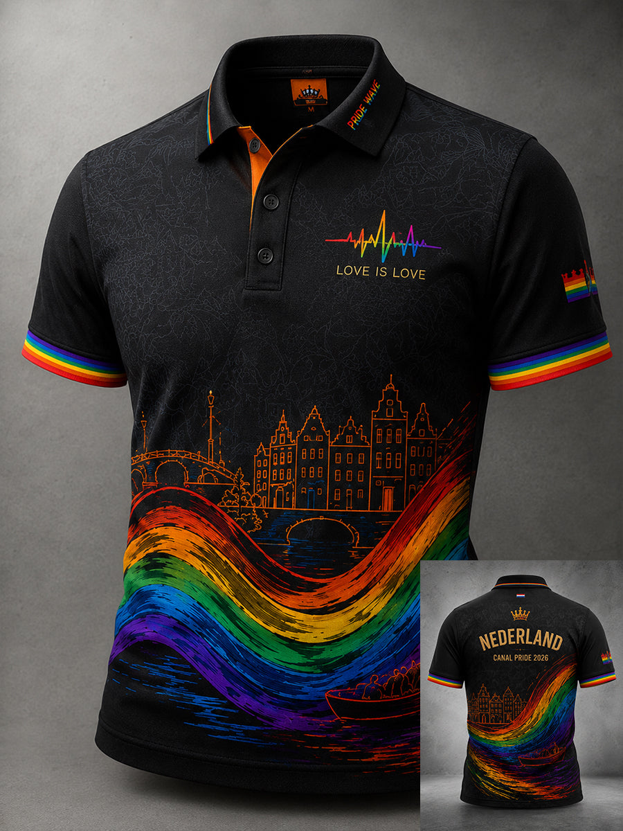 Lgbt Freedom Printed Poloshirt met korte mouwen