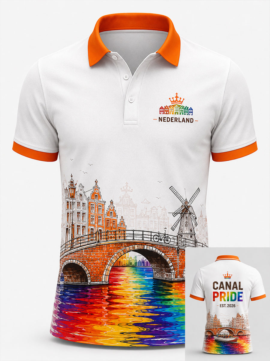 Herenpolo met korte mouwen en Lgbt-vrijheidsprint