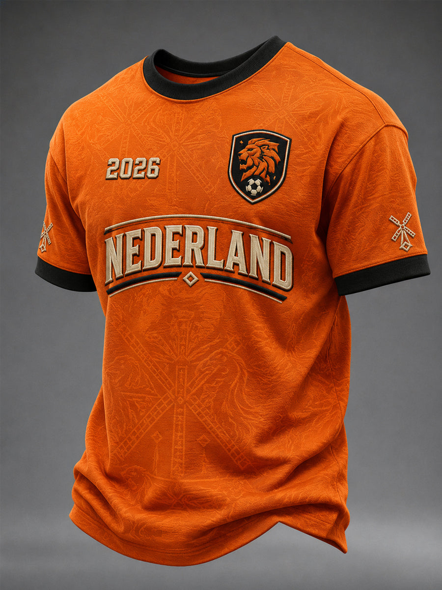 Herenkleding als cadeau voor voetbalfans, casual T-shirt met opdruk