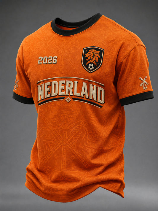 Herenkleding als cadeau voor voetbalfans, casual T-shirt met opdruk