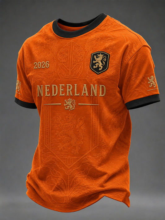 Herenkleding als cadeau voor voetbalfans, casual T-shirt met opdruk