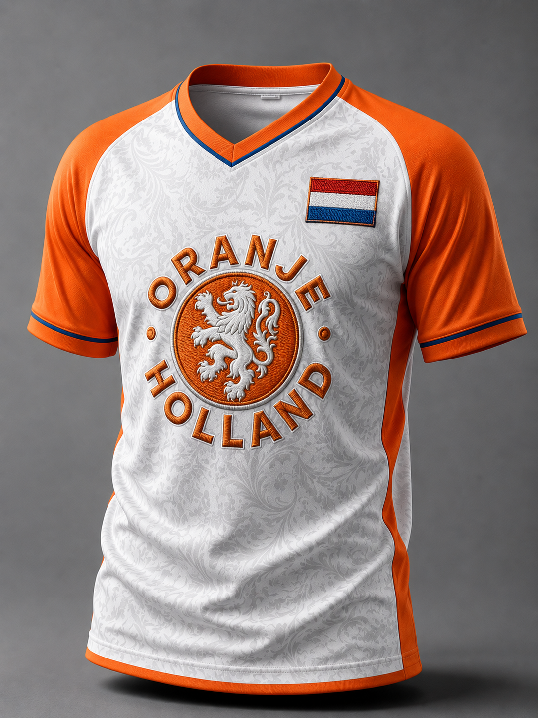 Heren T-shirt met korte mouwen voor voetbal in Nederlandse stijl