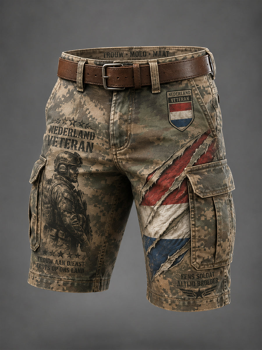 Herenbroek in retro-veteranenstijl met korte broekspijpen en print