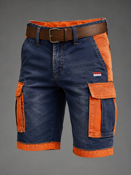 Herenbroek met retro kleurblokken en korte broekspijpen