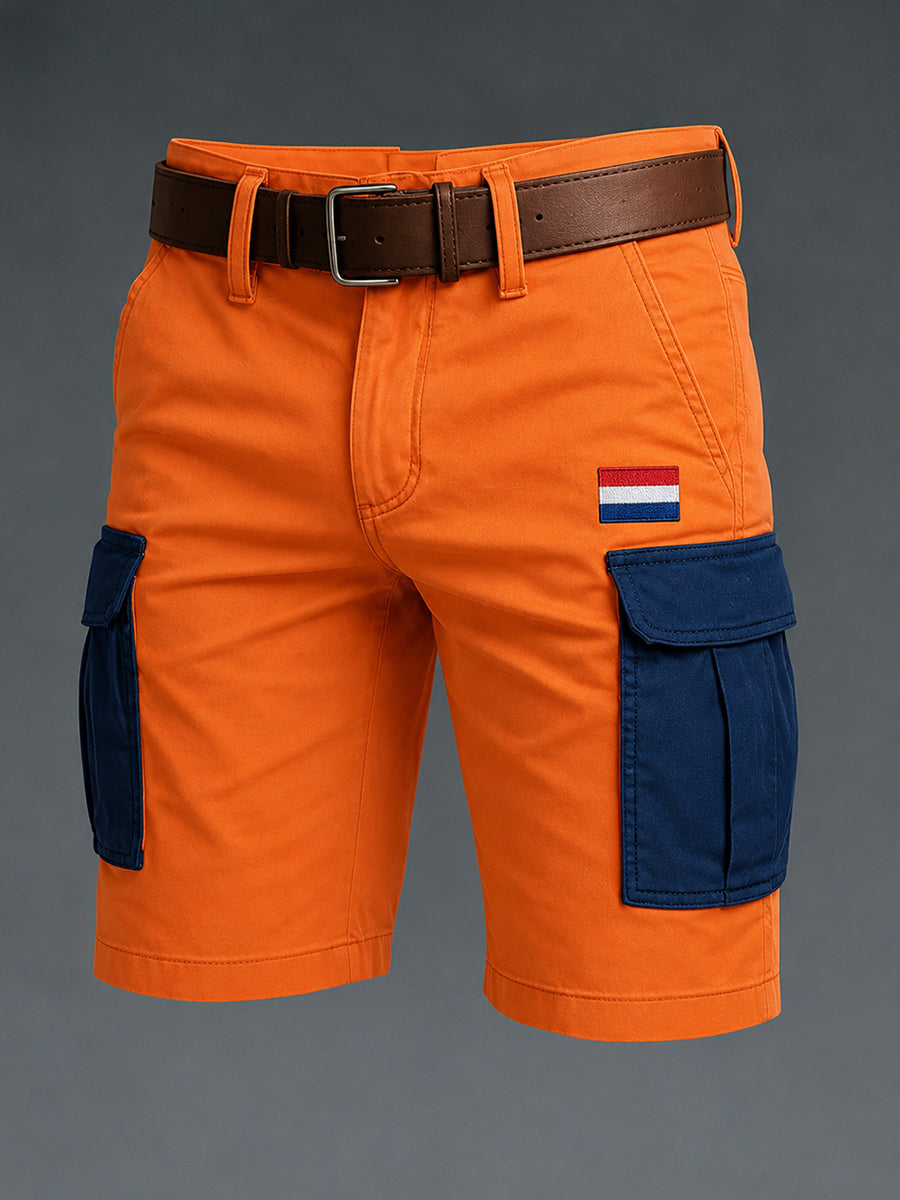 Herenbroek met retro kleurblokken en korte broekspijpen